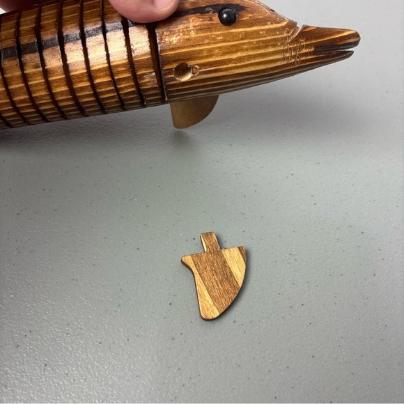 Wood Dolphin Articulated Ocean Fish Theme Handmade Carved Wood Decoration Home - Picture 8 of 10